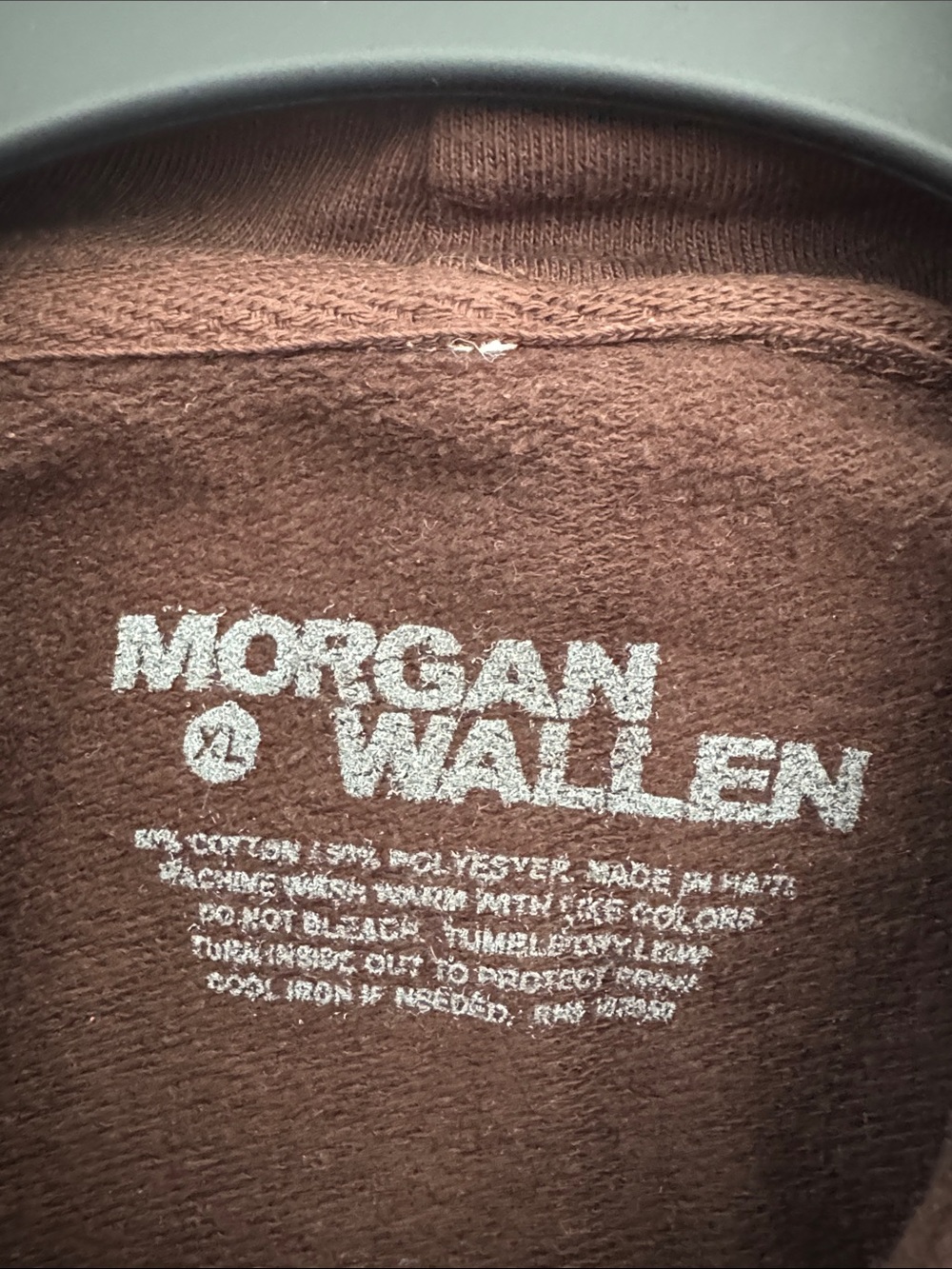 Morgan Wallen “Last Night” Brown Graphic Hoodie Sweatshirt Pullover Size XL - Picture 5 of 8
